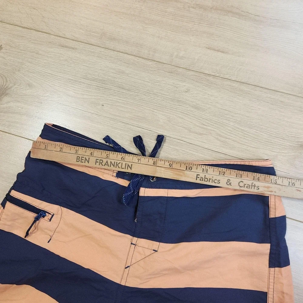 Patagonia Minimalist Wavefarer Board Shorts Mens 30 Blue Orange Striped Surf